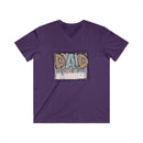 Printify purple eco-friendly dad t-shirt with dad life best life graphic design