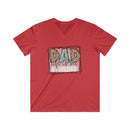 Printify red eco-friendly dad t-shirt with best life graphic and leopard print accents