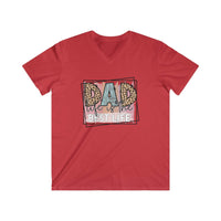 Printify red eco-friendly dad t-shirt with best life graphic and leopard print accents