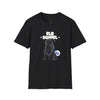 Printify black eco-friendly dog t-shirt with old school dog graphic and chain design