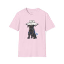 Printify eco-friendly dog t-shirt with pink color and old school dog graphic design