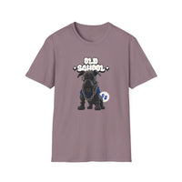 Printify eco-friendly dog t-shirt with old school bulldog graphic and gold chain design