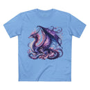 Printify light blue eco-friendly dragon t-shirt featuring a detailed purple and pink dragon design