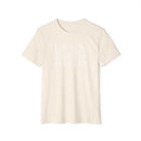 Printify cream-colored eco-friendly fashion tee with The New Beginnings Social Club text design
