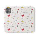 Printify eco-friendly flip phone cases with inspirational quotes hearts crowns and female symbols