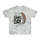 Printify eco-friendly game day t-shirt with football graphic and it’s game day y’all text