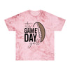 Pink Printify eco-friendly game day t-shirt with football graphic and its game day yall text