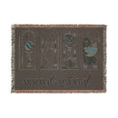 Printify eco-friendly Halloween blanket with spooky ghost, pumpkin, black cat, and magical symbols design
