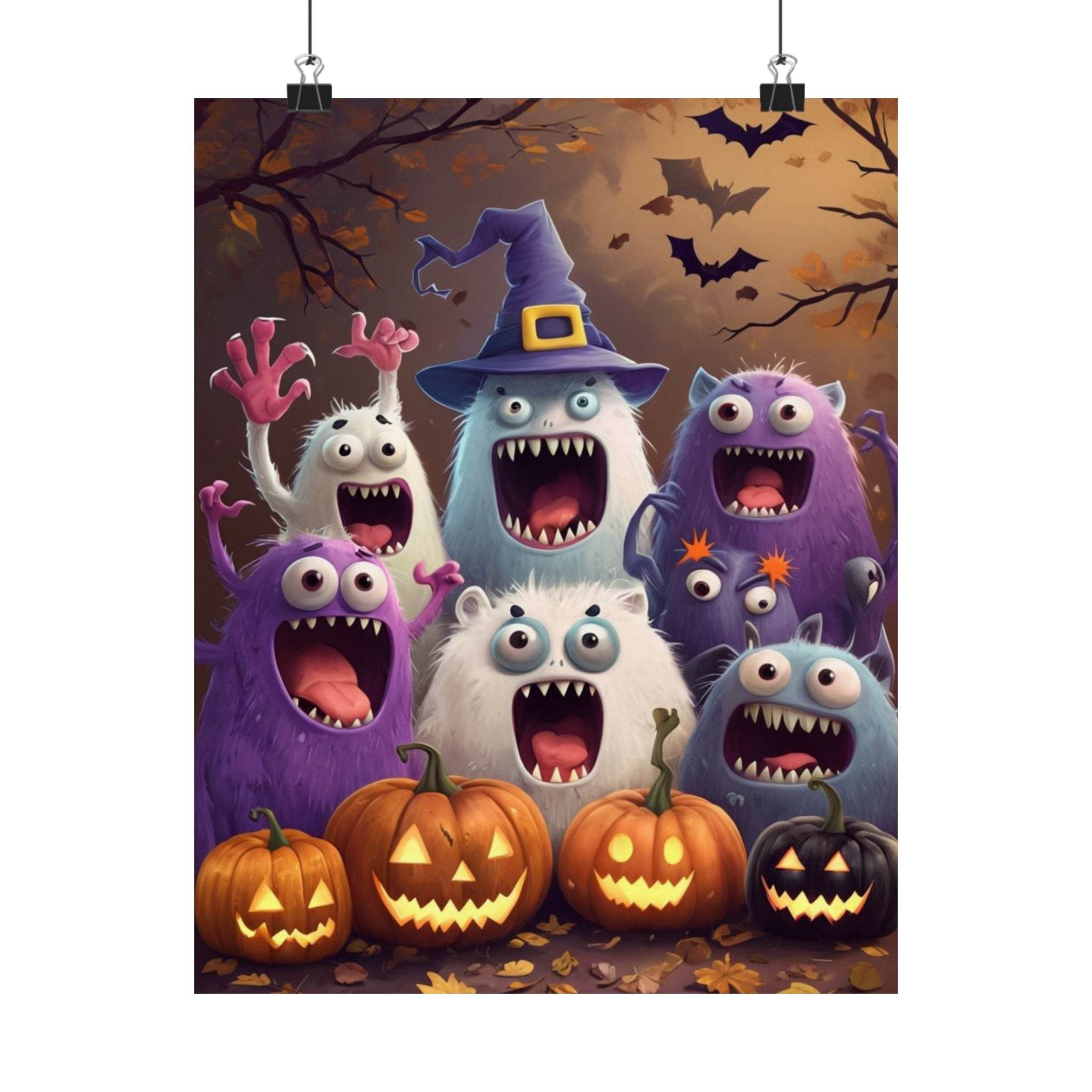 Halloween Monsters Matte Vertical Posters