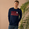 Printify navy long sleeves eco-friendly holiday shirt for men with gnome holiday graphic