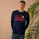 Printify navy long sleeves eco-friendly holiday shirt for men with gnome holiday graphic