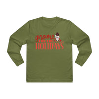 Printify olive green long sleeves eco-friendly holiday shirt for men with gnome for the holidays design