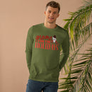 Printify long sleeves eco-friendly holiday shirt for men in green with gnome holiday graphic