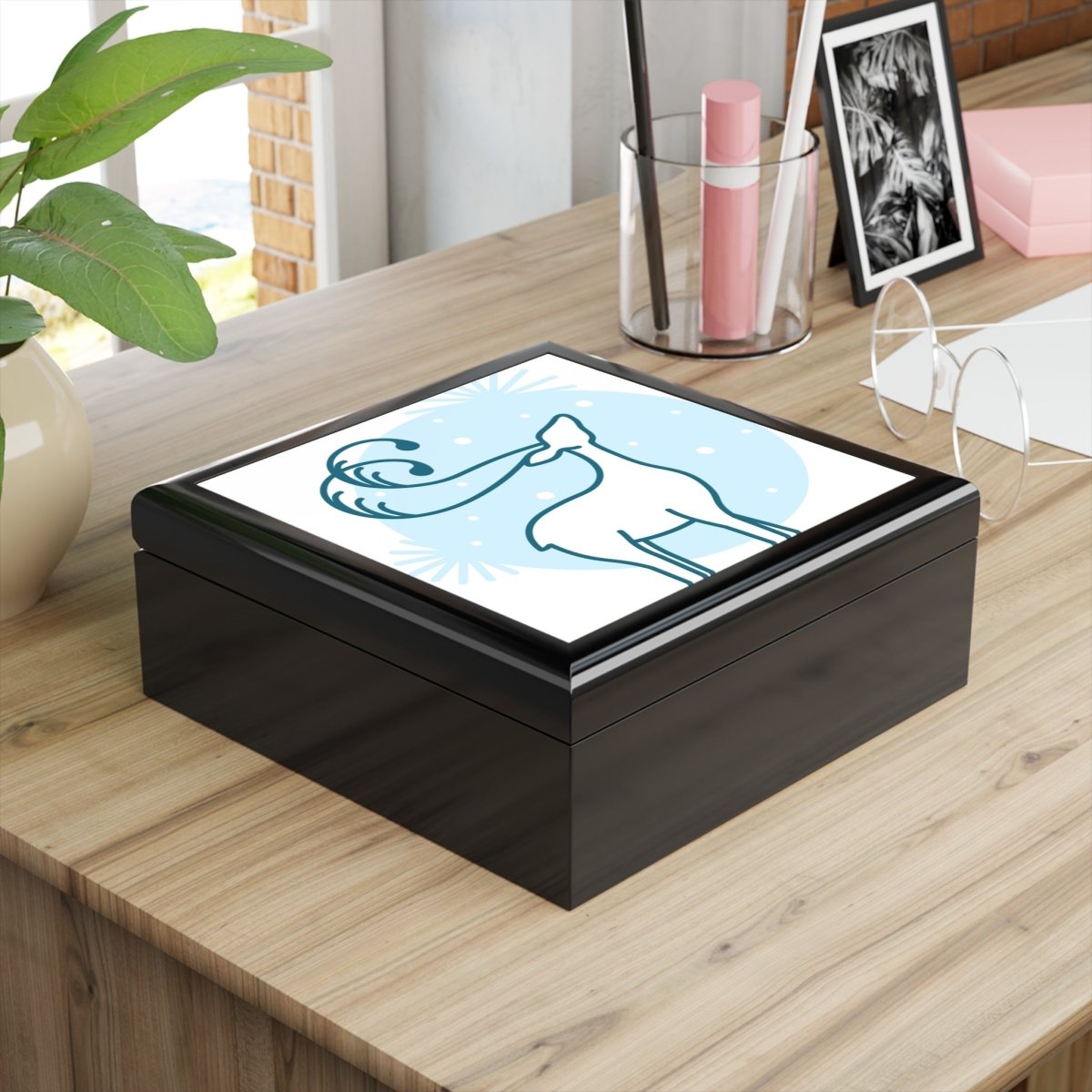 Eco-friendly jewelry box with artistic design, perfect for organizing your precious accessories