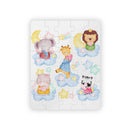 Printify eco-friendly kids puzzle featuring cute animals on clouds with stars and moon