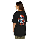 Printify eco-friendly kids t-shirt featuring patriotic dog graphic with American flag sunglasses and hat