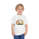 Printify eco-friendly kids t-shirt with cute animal design worn by smiling young boy