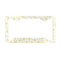 Printify eco-friendly license plate frame with gold star pattern for car accessories
