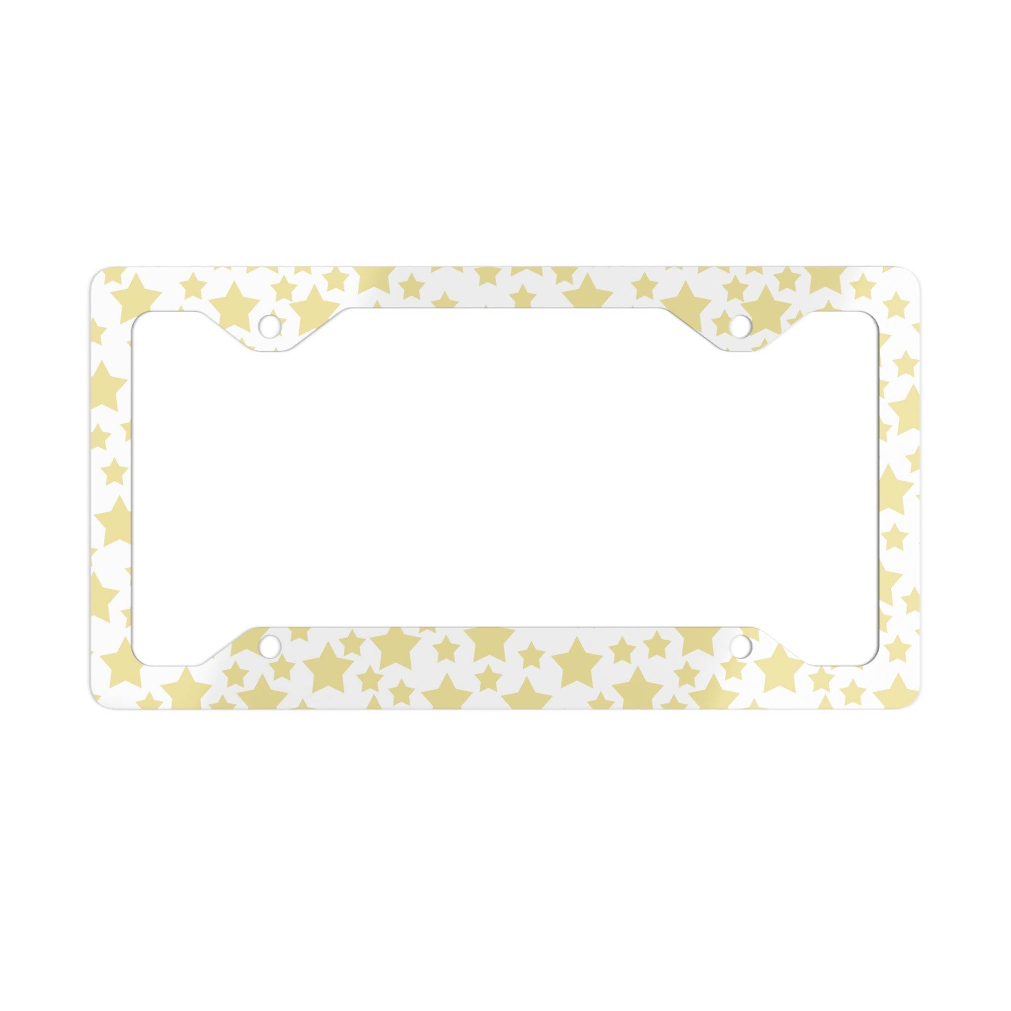 Golden Stars Metal License Plate Frame