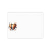 Printify eco-friendly note pads featuring a plaid heart design with floral accents on the corner
