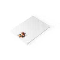 Printify eco-friendly note pads with a plaid heart design on white cover for environmentally conscious writing