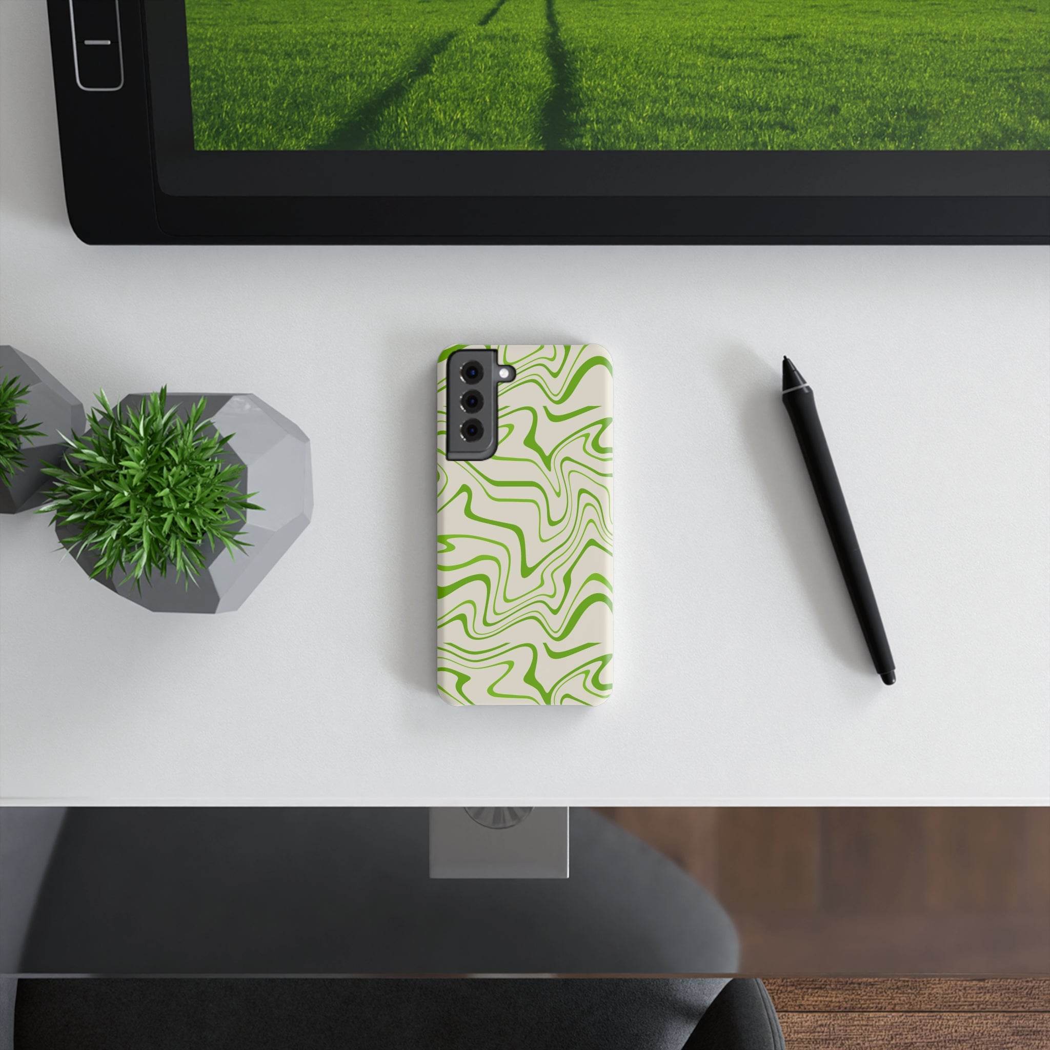 Lime Swirl Eco Phone Slim Snap Case
