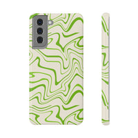 Printify eco-friendly phone case with green abstract swirl pattern for Samsung phone