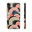 Printify eco-friendly phone cases with colorful abstract floral design and slim protective fit