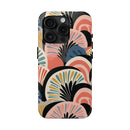 Printify eco-friendly phone cases with colorful abstract floral design for iPhone