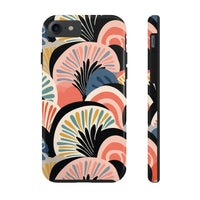 Printify eco-friendly phone cases featuring colorful abstract floral design for sustainable protection