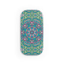 Printify eco-friendly phone grip with colorful intricate mandala design in green, pink, and blue