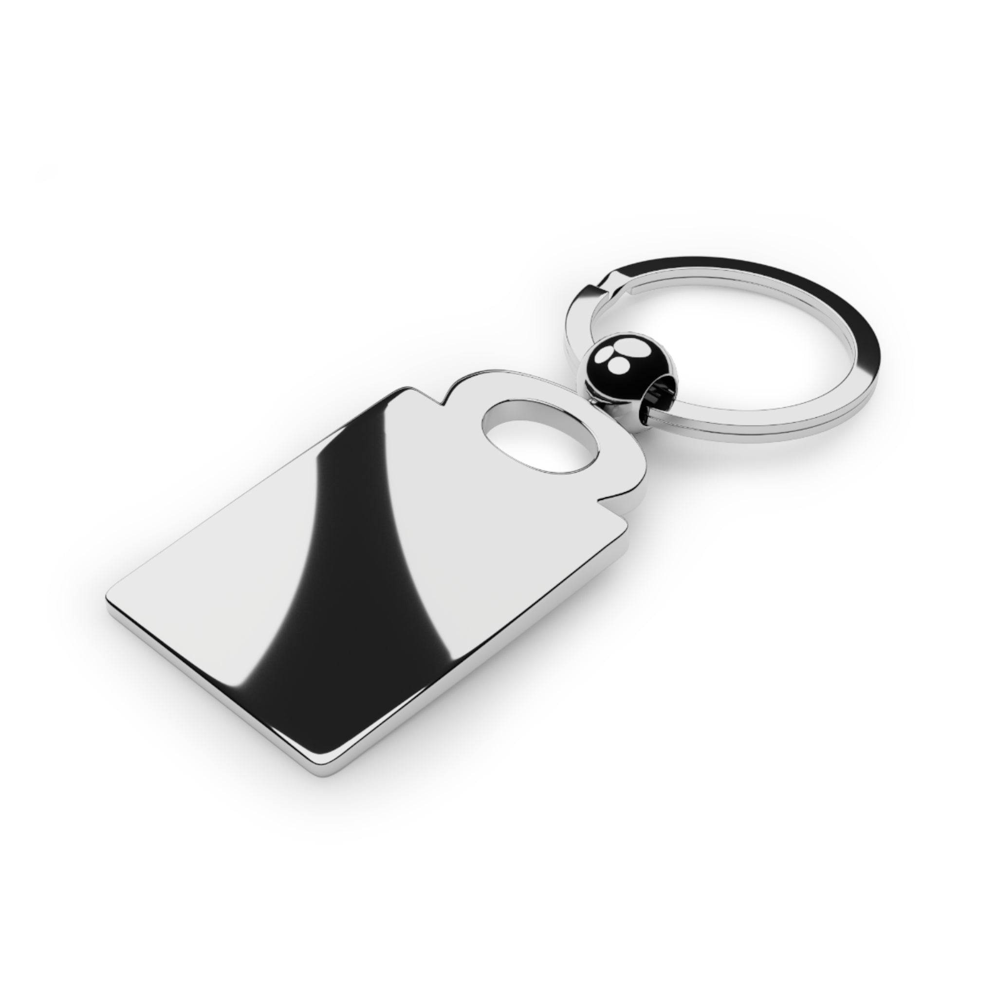 Printify eco-friendly photo keyring with a sleek silver metal tag and sturdy keyring attachment