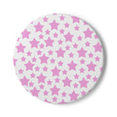 Eco-friendly pink ceramic coaster with star pattern from Printify kitchen accessories