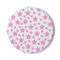Eco-friendly pink ceramic coaster with star pattern from Printify kitchen accessories