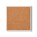 Square eco-friendly pink ceramic coaster with cork top surface for kitchen accessories by Printify