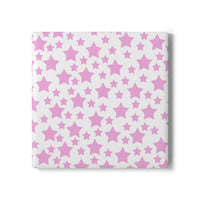 Square eco-friendly pink ceramic coaster with scattered star pattern for kitchen accessories