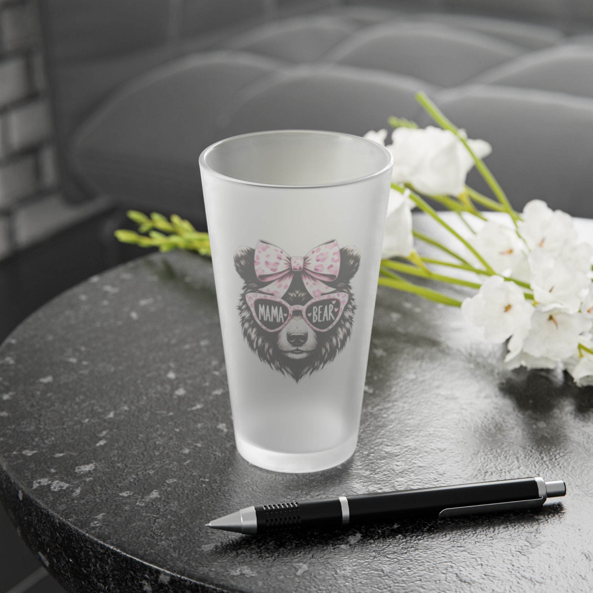 Mama Bear Eco-Friendly Frosted Pint Glass