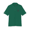 Green eco-friendly polo shirt from Printify with short sleeves and button collar