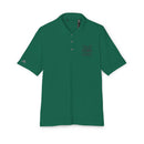 Green eco-friendly polo shirt from Printify with short sleeves and button collar