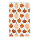 Printify eco-friendly pumpkin tea towels with orange and beige pumpkin pattern for kitchen use