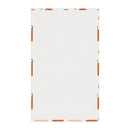 Printify eco-friendly pumpkin tea towels with subtle pumpkin pattern border on white fabric