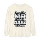 Printify eco-friendly sarcastic long sleeve shirt in cream with bold black text graphic