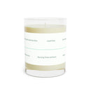 Printify eco-friendly scented candle in clear glass container with lead-free soy wax and 65 hour burn time