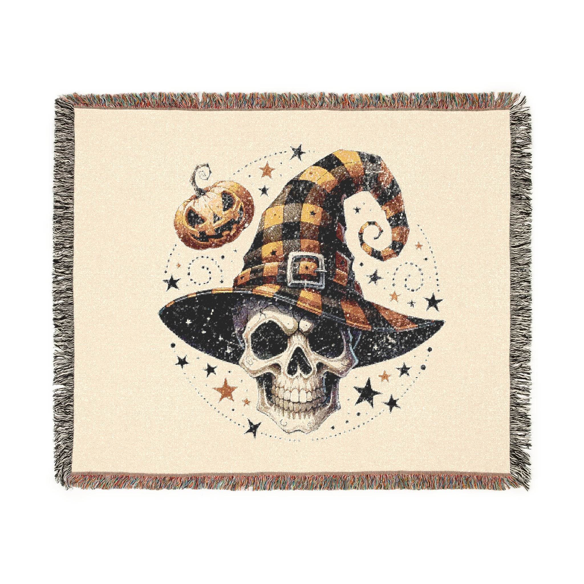 Spooky Skull Eco-Friendly Woven Blanket