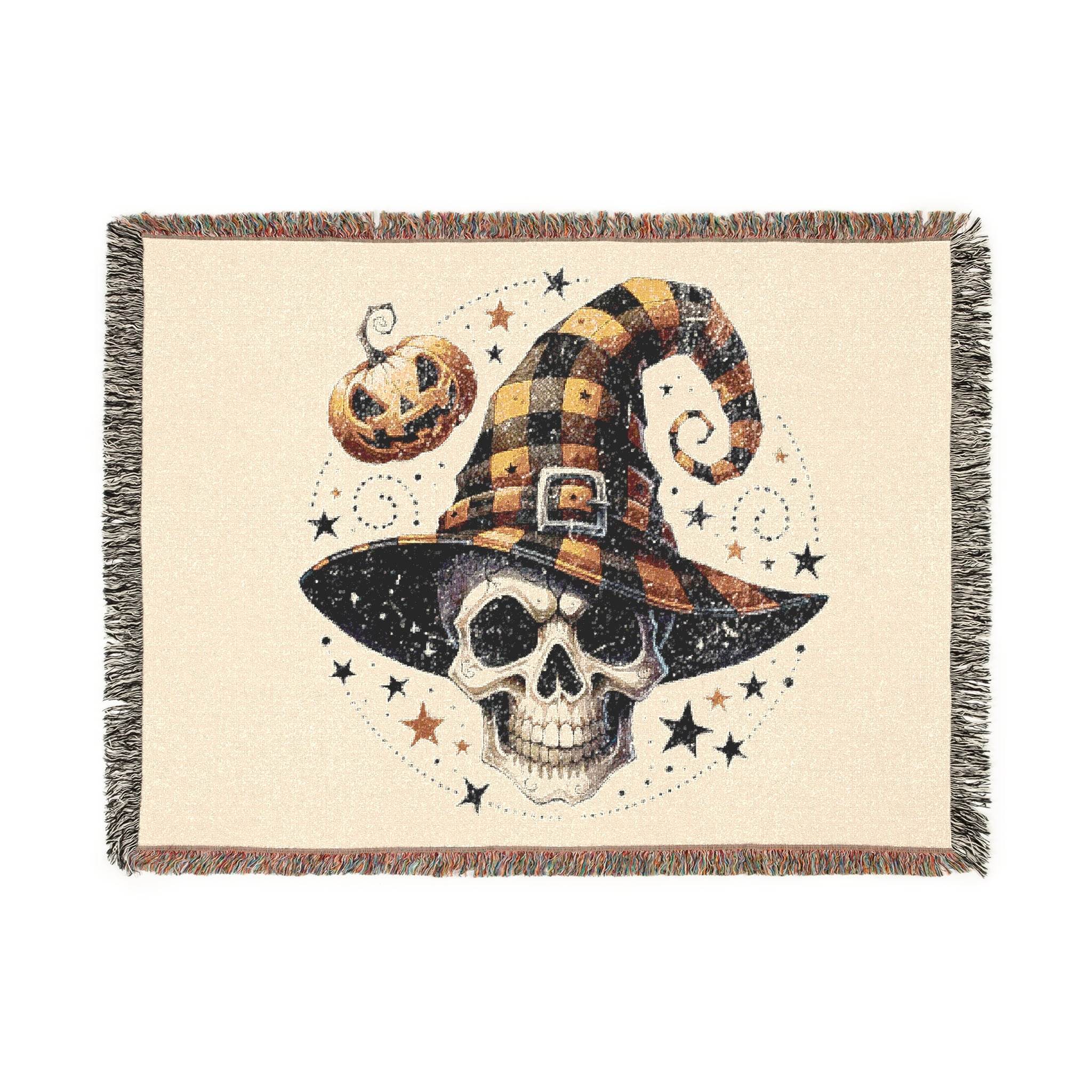 Spooky Skull Eco-Friendly Woven Blanket