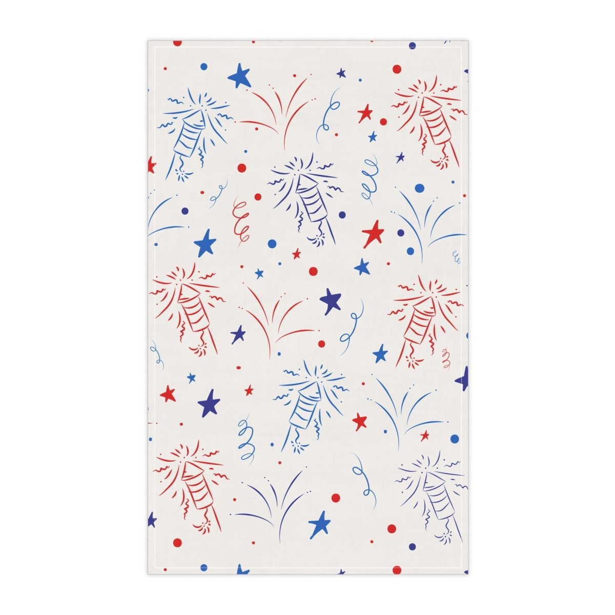 Colorful pattern eco-friendly tea towels featuring festive fireworks and stars design for home decor