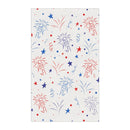 Printify eco-friendly tea towels with red and blue fireworks and stars design for kitchen use