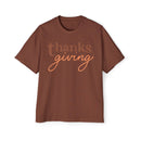 Printify brown eco-friendly Thanksgiving shirt men with thanksgiving text design