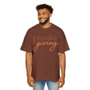 Printify eco-friendly Thanksgiving shirt men in brown with casual fit and thanksgiving text