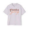 Printify eco-friendly Thanksgiving shirt men with brown and orange typography on white t-shirt